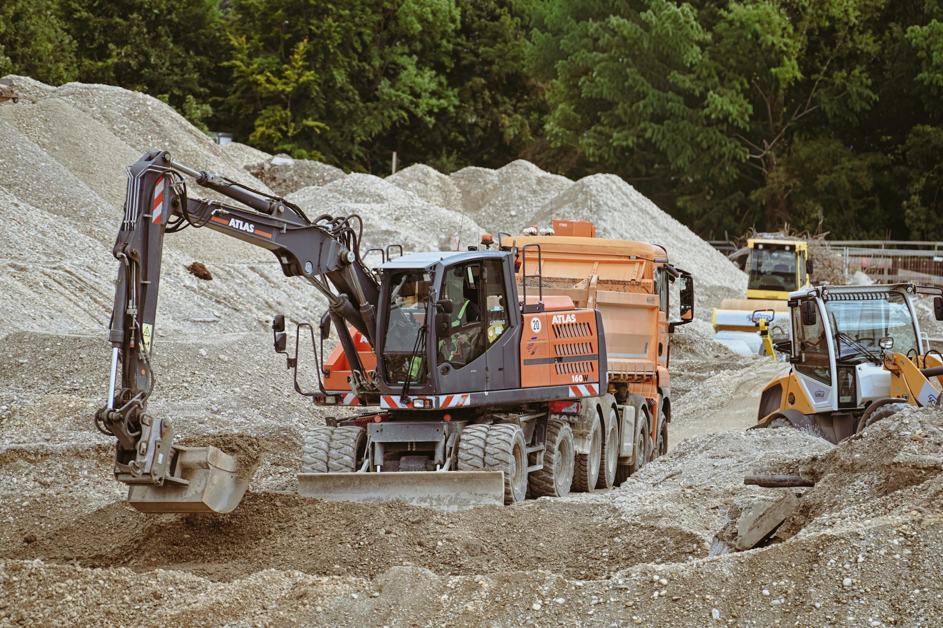 Excavator on a construction site